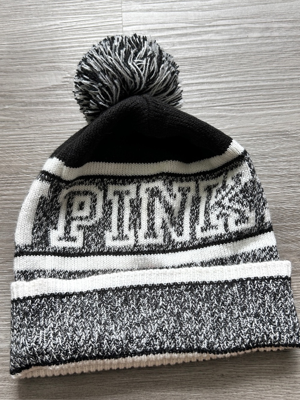 Victoria's Secret PINK Nation Black & White Knit Beanie hat - OS